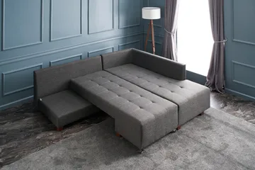 Brunei Bäddsoffa med Schäslong Höger - Antracit/Svart - Möbler - Soffa - Bäddsoffa