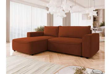 Burketown Bäddsoffa med Divan 3-sits i Sammet - Brun - Möbler - Soffa - Bäddsoffa