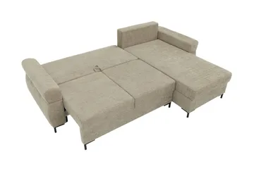 Busness Bäddsoffa med Divan 3-sits i Plysch - Beige - Möbler - Soffa - Bäddsoffa