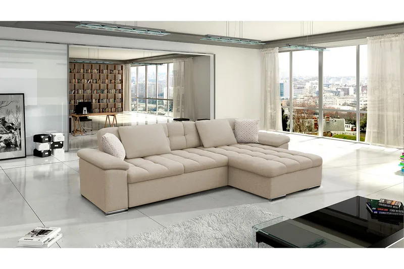Camior Bäddsoffa m. Divan Förvaring 3-sits 227x129 - Beige - Möbler - Soffa - Bäddsoffa