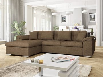 Camior Bäddsoffa med Divan 3-sits - Brun - Möbler - Soffa - Bäddsoffa