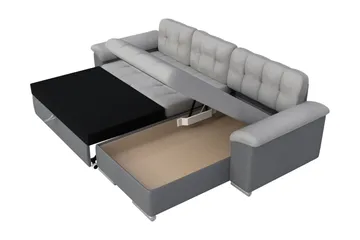 Camior Bäddsoffa med Divan 3-sits - Grå - Möbler - Soffa - Bäddsoffa