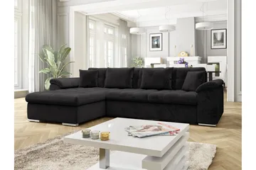 Camior Bäddsoffa med Divan 3-sits - Svart - Möbler - Soffa - Bäddsoffa