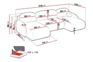Carve Bäddsoffa Dubbeldivan 3-sits - Vit - Möbler - Soffa - Bäddsoffa