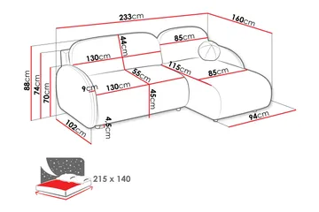 Carve Bäddsoffa m. Divan 2-sits - Grå - Möbler - Soffa - Bäddsoffa