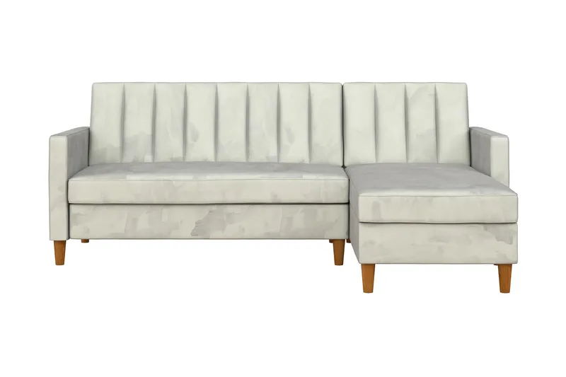 Celine 3-sits Divanbäddsoffa Sammet/Ljusgrå, Dorel Home