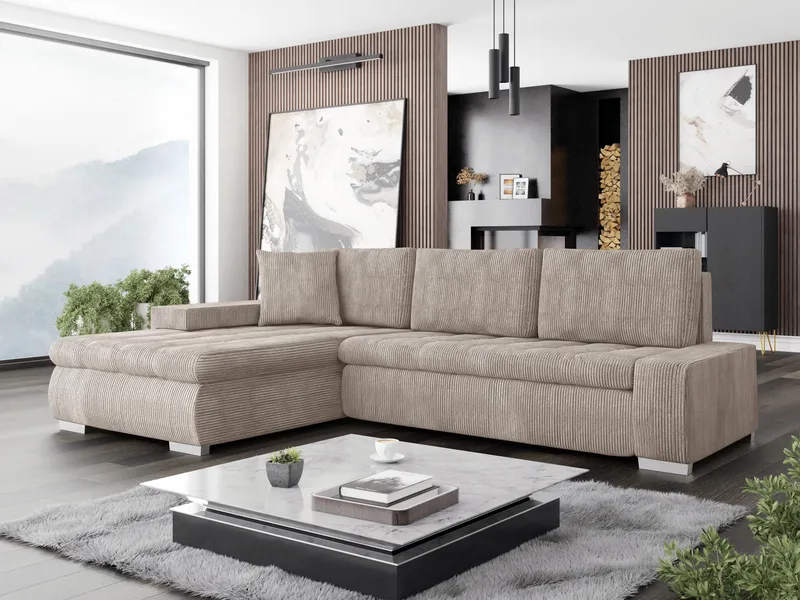 Cerys 3-sits Bäddsoffa med divan och förvaring - Möbler - Soffa - Bäddsoffa