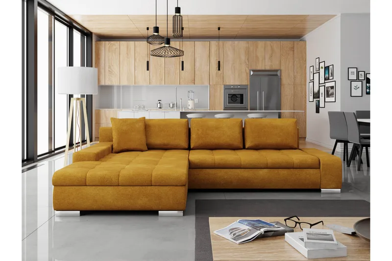 Cerys Bäddsoffa m. Divan 3-sits - Grå/Beige - Möbler - Soffa - Bäddsoffa