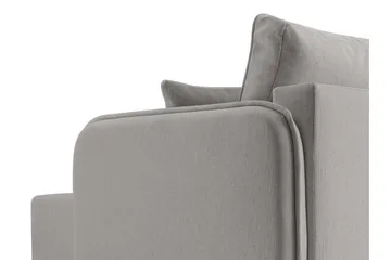Chandru Bäddsoffa med Divan 3-sits i Plysch - Grå - Möbler - Soffa - Bäddsoffa