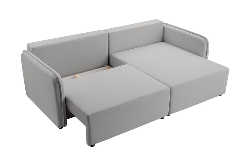 Chandru Bäddsoffa med Divan 3-sits i Plysch - Grå - Möbler - Soffa - Bäddsoffa