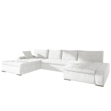Cillo 5-sits U-formad bäddsoffa med dubbeldivan - vit - Möbler - Soffa - Bäddsoffa