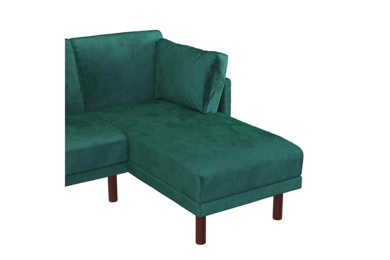 Clair 3-sits Bäddsoffa med Schäslong Ställbar Sammet/Grön/Tr - Dorel Home - Möbler - Soffa - Bäddsoffa - Bäddsoffa divan