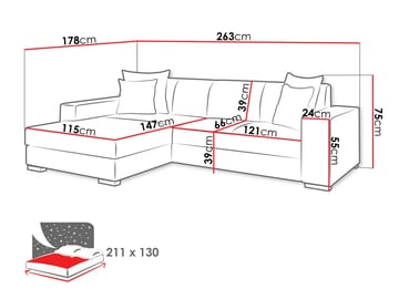 Corvik 3-sits Bäddsoffa med divan och förvaring - gul - Möbler - Soffa - Bäddsoffa