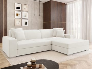 Corvik 3-sits Bäddsoffa med divan och förvaring - vit - Möbler - Soffa - Bäddsoffa