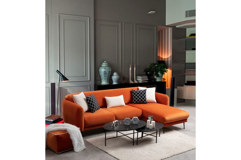 Crivaro Bäddsoffa med Divan Höger - Orange - Möbler - Soffa - Bäddsoffa