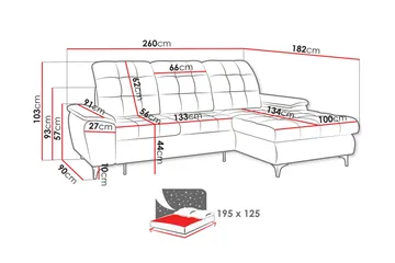 Crystalina Bäddsoffa med Divan 3-sits - Beige - Möbler - Soffa - Bäddsoffa