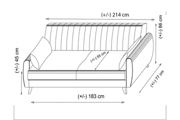 Dalima Bäddsoffa 3-sits - Mörkgrå - Möbler - Soffa - Bäddsoffa