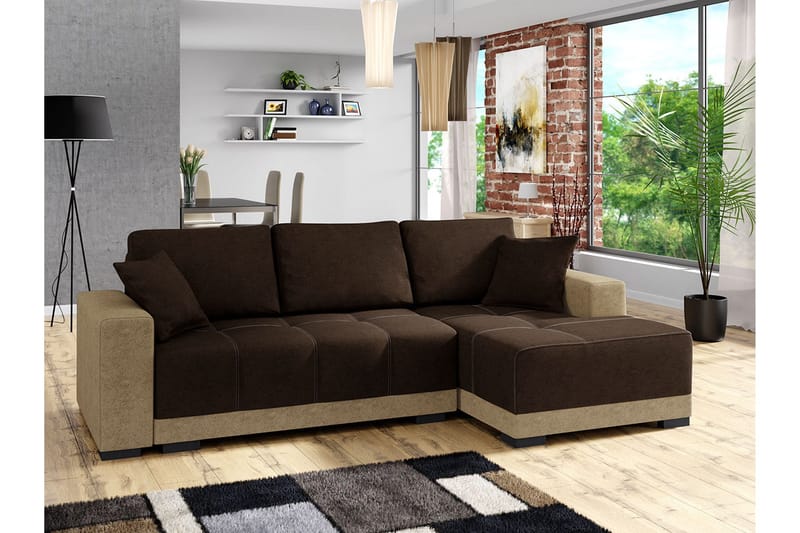 Dallas Divanbäddsoffa 240x140x80 cm - Brun - Möbler - Soffa - Bäddsoffa