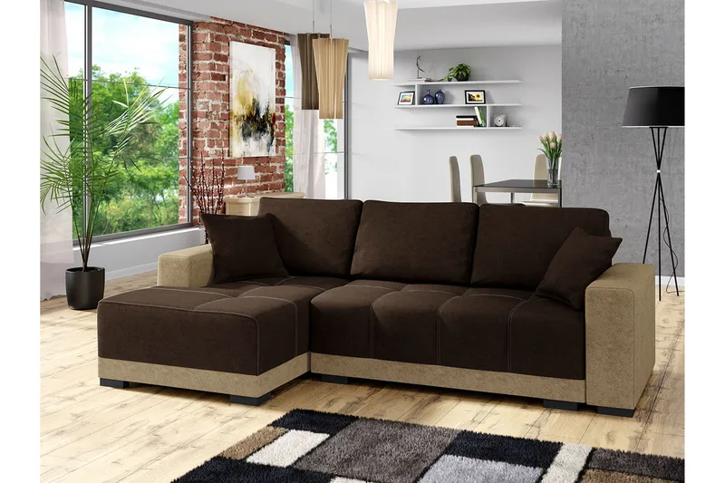Dallas Divanbäddsoffa 240x140x80 cm - Brun - Möbler - Soffa - Bäddsoffa