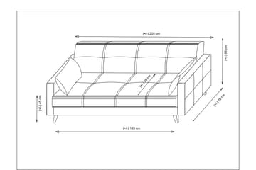 Darcia 3-sits Längsbäddad Bäddsoffa 55x183 cm med Förvaring i Linne - Terrakotta - Möbler - Soffa - Bäddsoffa