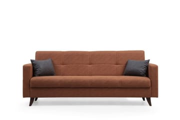 Darcia 3-sits Längsbäddad Bäddsoffa 55x183 cm med Förvaring i Linne - Terrakotta - Möbler - Soffa - Bäddsoffa