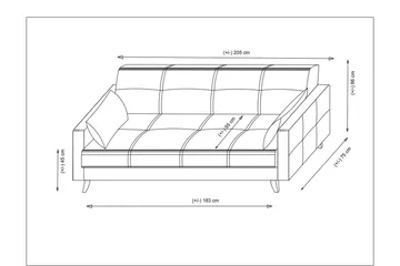 Darcia Bäddsoffa 3-sits - Röd - Möbler - Soffa - Bäddsoffa