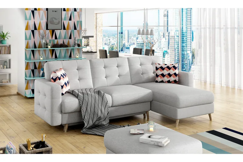 Deadra Bäddsoffa med Divan - Grå - Möbler - Soffa - Bäddsoffa
