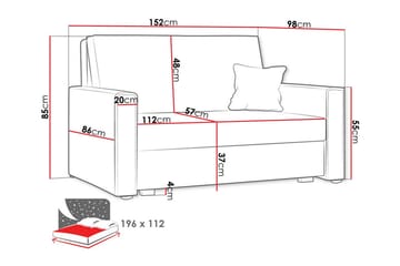 Denegal 2-sits Bäddsoffa - Möbler - Soffa - Bäddsoffa