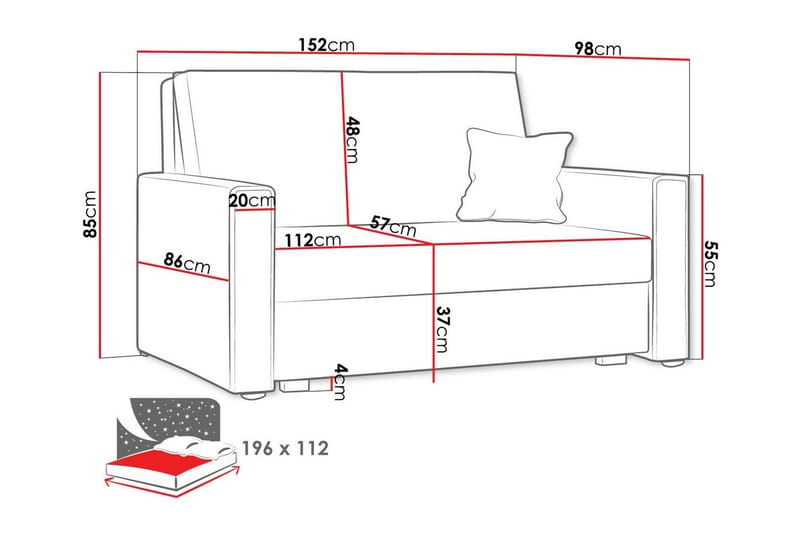 Denegal 2-sits Bäddsoffa - Möbler - Soffa - Bäddsoffa