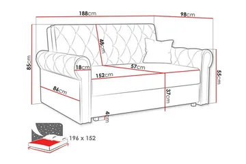 Denegal 2-sits Bäddsoffa - Möbler - Soffa - Bäddsoffa