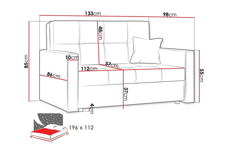 Denegal 2-sits Bäddsoffa - Möbler - Soffa - Bäddsoffa