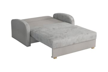 Denegal 2-sits Framåtbäddad Bäddsoffa 112x196 cm med Förvaring i Sammet - Grå - Möbler - Soffa - Bäddsoffa