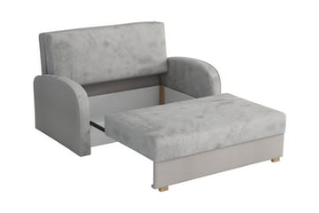 Denegal 2-sits Framåtbäddad Bäddsoffa 112x196 cm med Förvaring i Sammet - Grå - Möbler - Soffa - Bäddsoffa