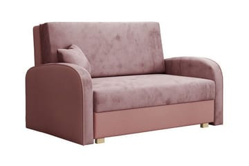 Denegal 2-sits Framåtbäddad Bäddsoffa 112x196 cm med Förvaring i Sammet - Rosa - Möbler - Soffa - Bäddsoffa