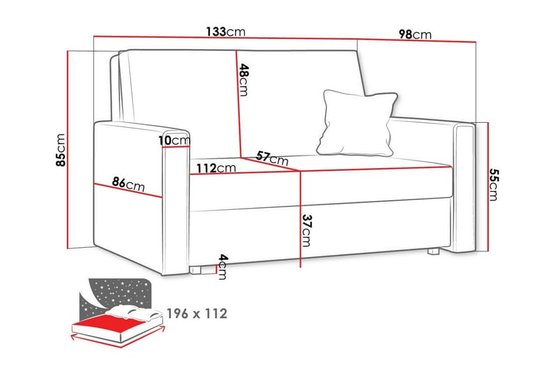 Denegal 2-sits liten bäddsoffa i Manchester - Beige - Möbler - Soffa - Bäddsoffa