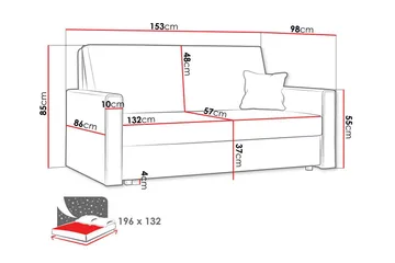 Denegal 2-sits liten bäddsoffa i Manchester - Beige - Möbler - Soffa - Bäddsoffa
