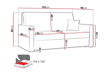 Denegal 2-sits liten bäddsoffa i Manchester - Grön - Möbler - Soffa - Bäddsoffa
