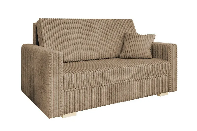 Denegal 2-sits liten bäddsoffa i Sammet - Beige - Möbler - Soffa - Bäddsoffa