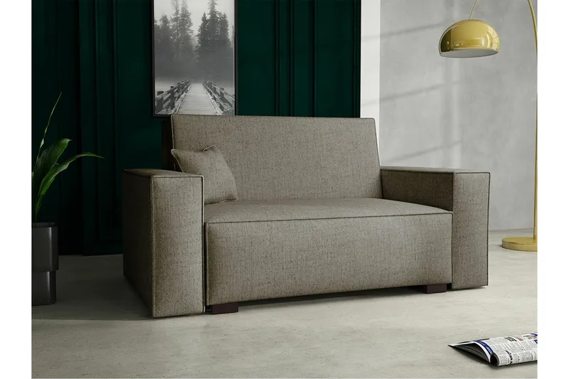 Denegal 2-sits liten bäddsoffa i Tyg - Beige - Möbler - Soffa - Bäddsoffa