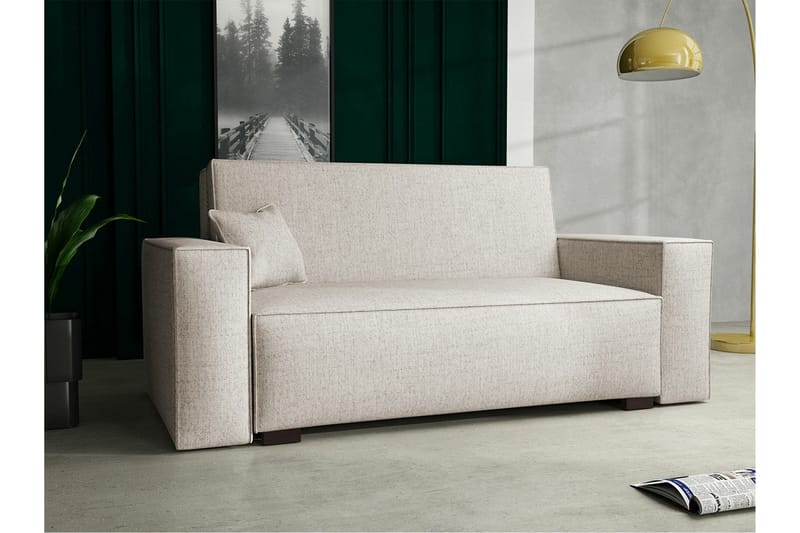 Denegal 2-sits liten bäddsoffa i Tyg - Beige - Möbler - Soffa - Bäddsoffa