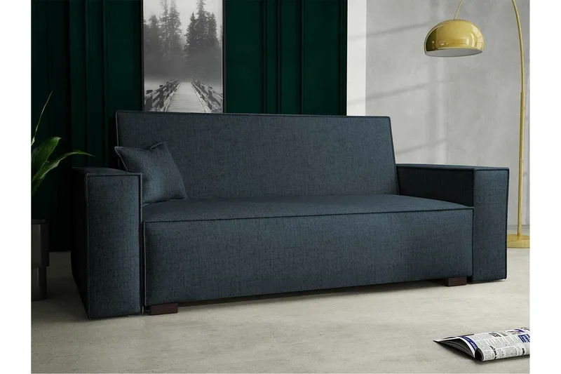 Denegal 2-sits liten bäddsoffa i Tyg - Grå , Blå - Möbler - Soffa - Bäddsoffa