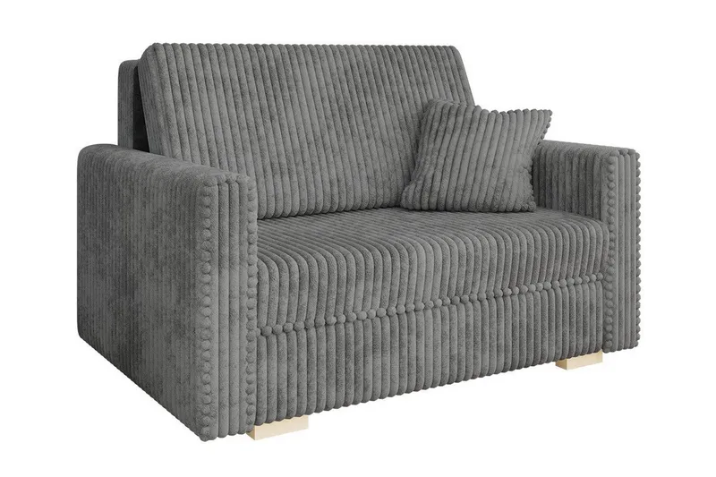 Denegal 2-sits liten bäddsoffa i Plysch - Grå - Möbler - Soffa - Bäddsoffa