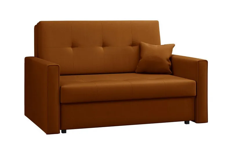 Denegal 2-sits liten bäddsoffa i Plysch - Gul - Möbler - Soffa - Bäddsoffa