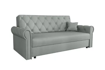 Denegal 2-sits liten bäddsoffa i Plysch - Grå - Möbler - Soffa - Bäddsoffa