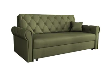 Denegal 2-sits liten bäddsoffa i Plysch - Grön - Möbler - Soffa - Bäddsoffa