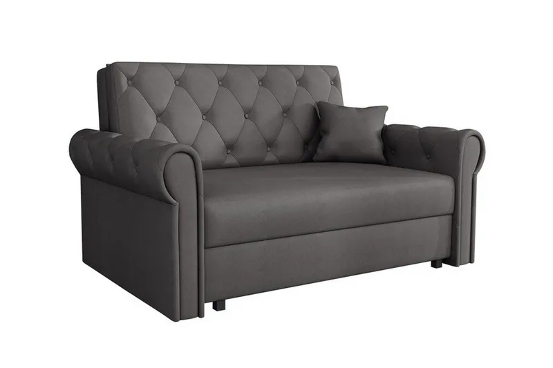 Denegal 2-sits liten bäddsoffa i Plysch - Grå - Möbler - Soffa - Bäddsoffa