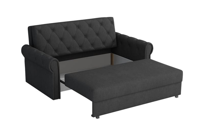Denegal 2-sits liten bäddsoffa i Plysch - Blå - Möbler - Soffa - Bäddsoffa