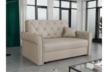 Denegal 2-sits liten bäddsoffa i Plysch - Beige - Möbler - Soffa - Bäddsoffa