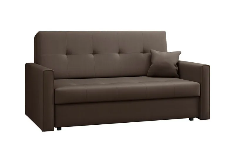 Denegal 2-sits liten bäddsoffa i Plysch - Brun - Möbler - Soffa - Bäddsoffa