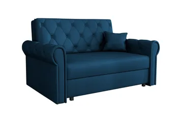 Denegal 2-sits liten bäddsoffa i Plysch - Blå - Möbler - Soffa - Bäddsoffa